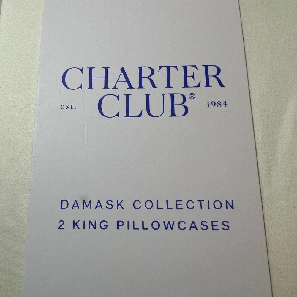 Charter Club Damask 550 TC King Pillowcase Set 2pc Cotton Natural‎ Cream India